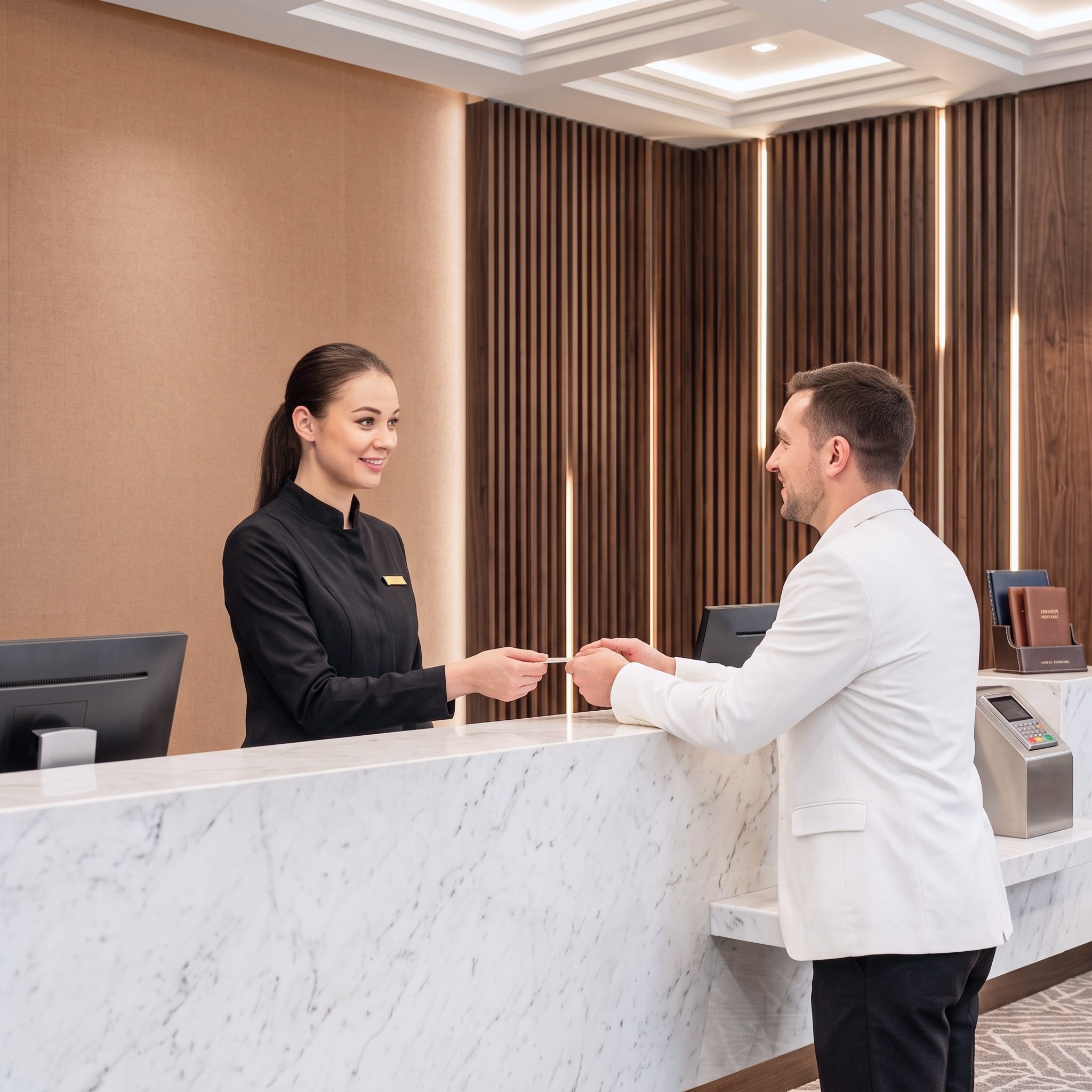hotel entrance for hospitality industry page for Vestian