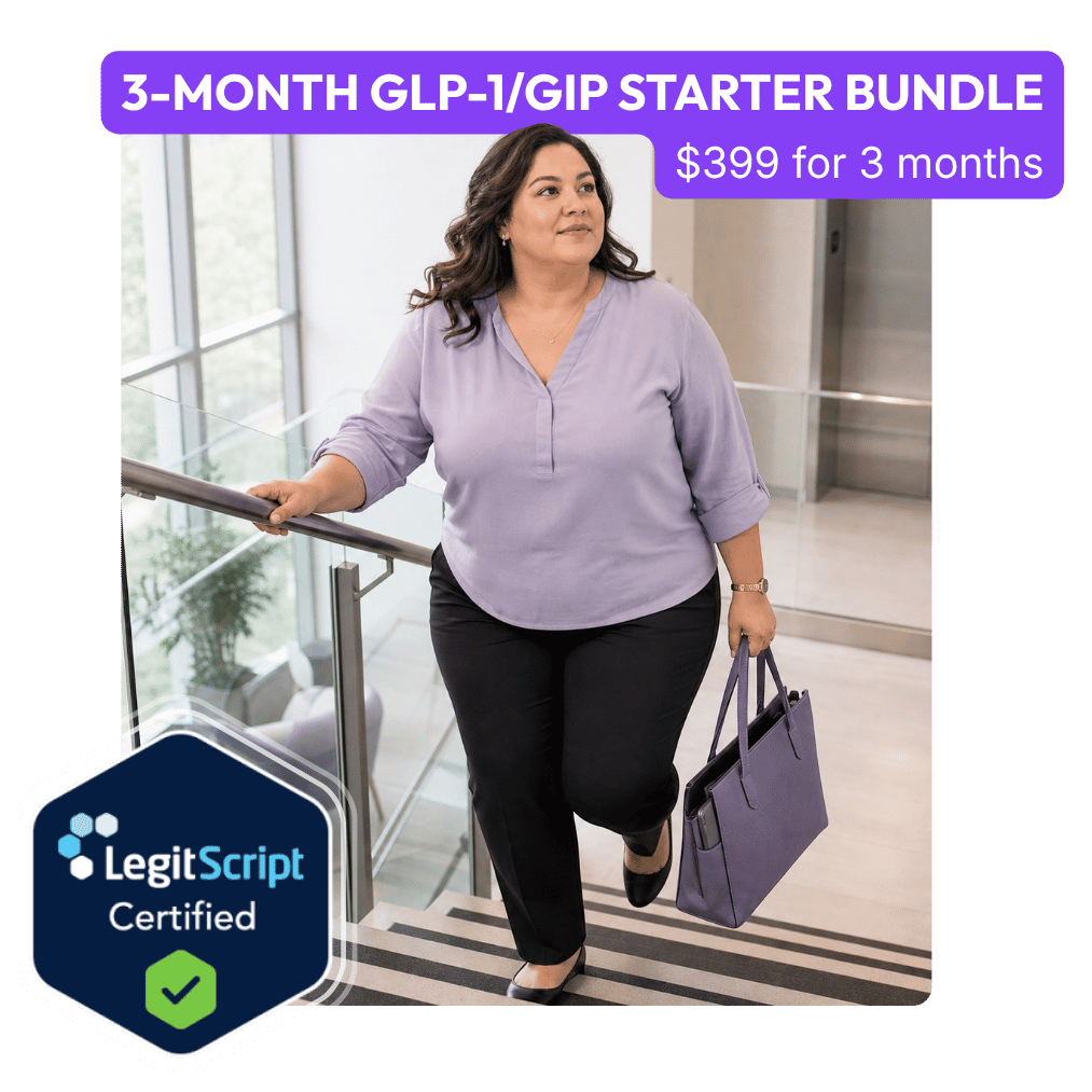 3-month glp-1/gip starter bundle price with smiling girl