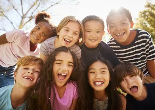 Happy kids in nature