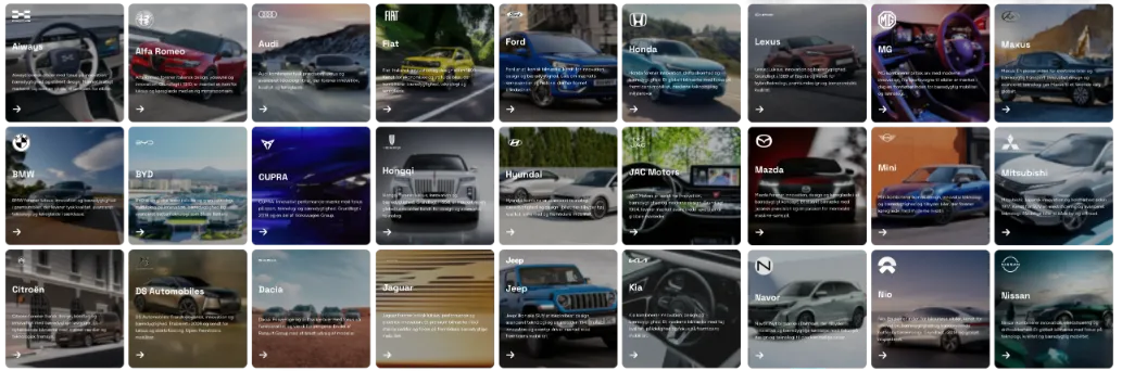 Kollektion af bilmærker