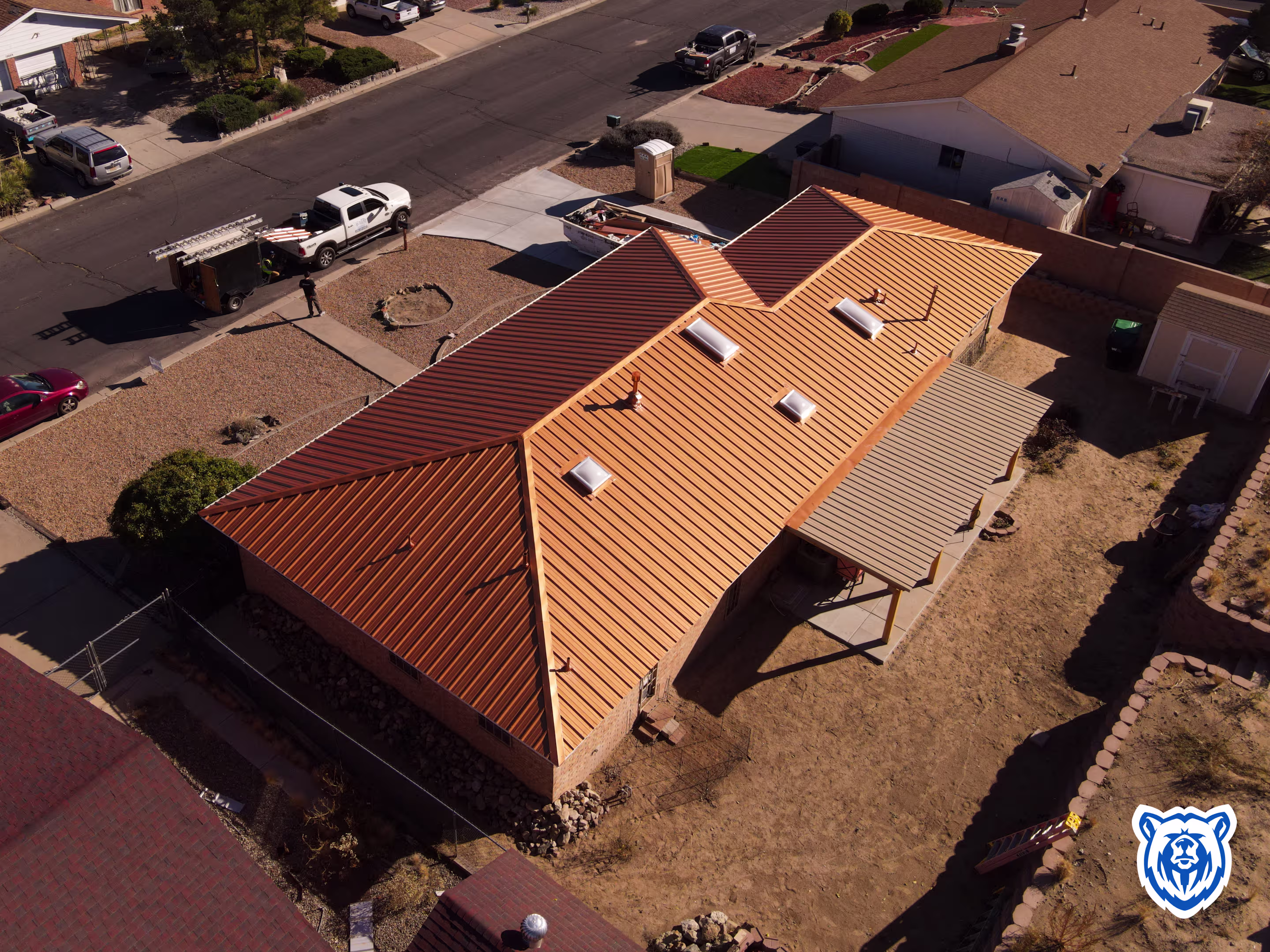 new copper metal panel installation in west side Albuquerque, NM