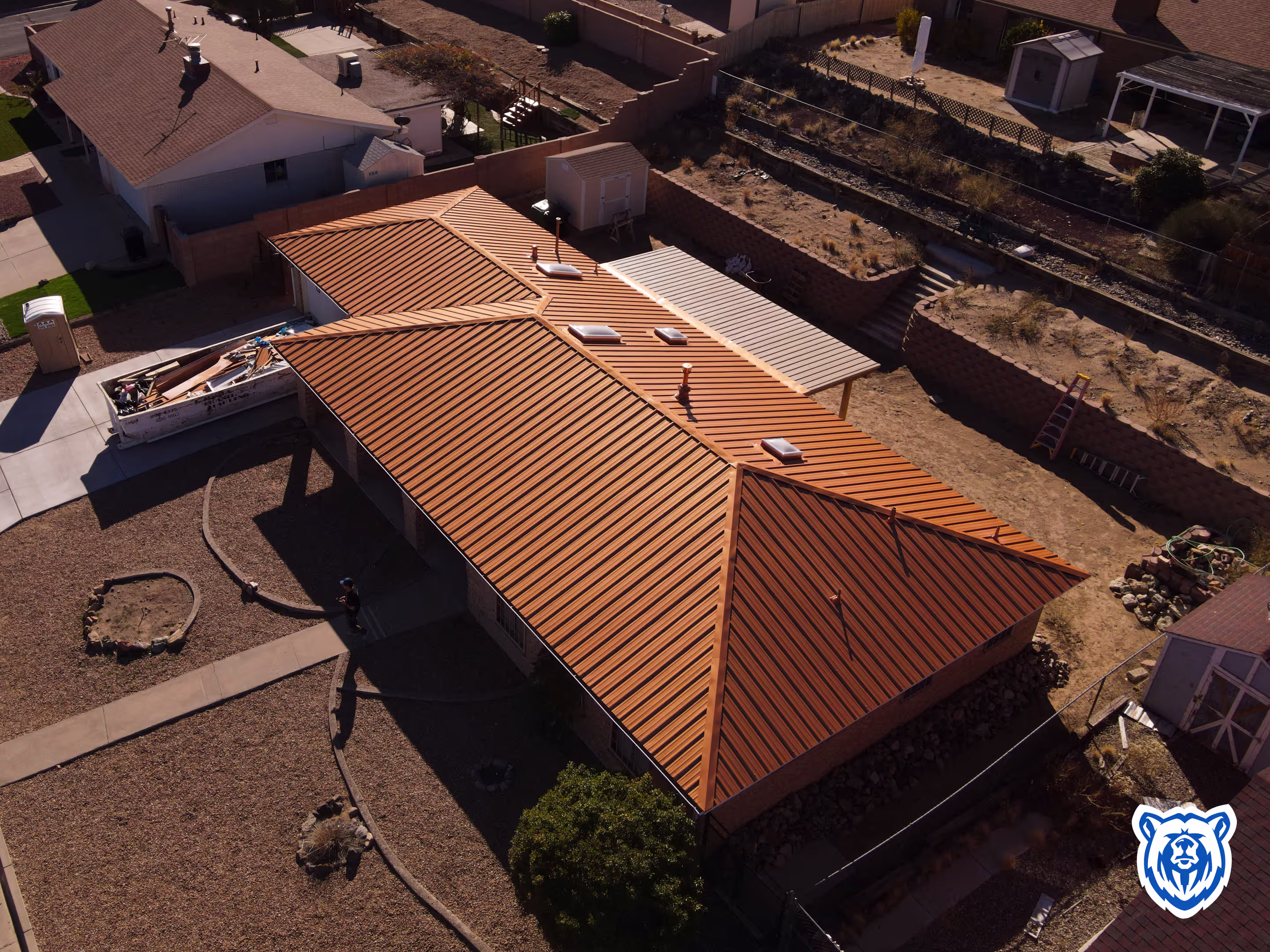 new copper metal panel installation in west side Albuquerque, NM