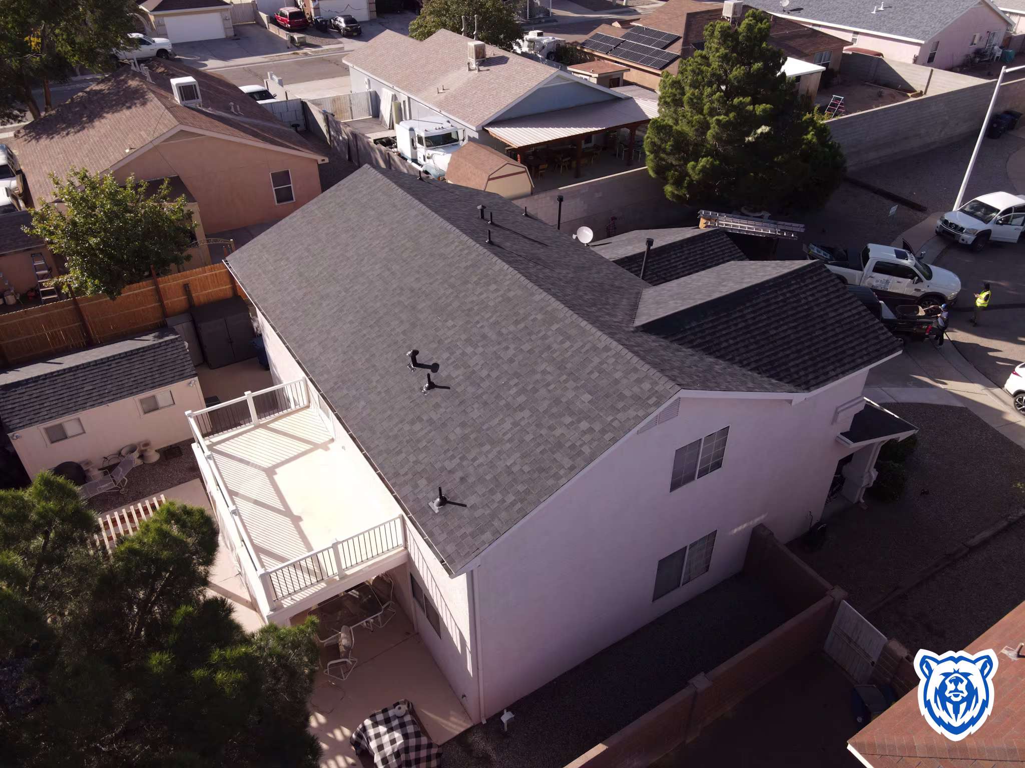 Onyx Black shingle roof replacement in west side Albuquerque, NM