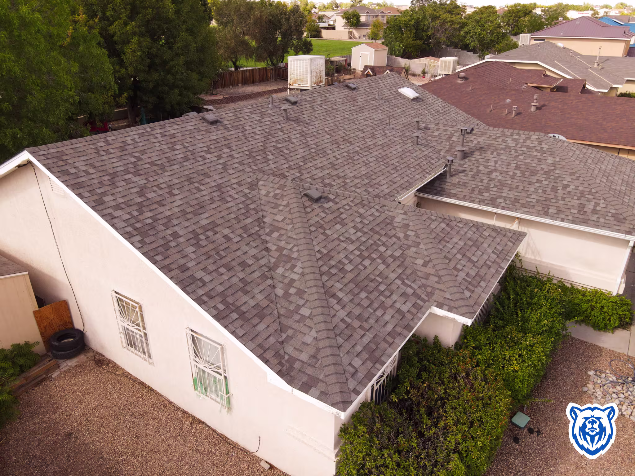 class 3 shingle roof replacement, driftwood color, in Albuquerque, NM