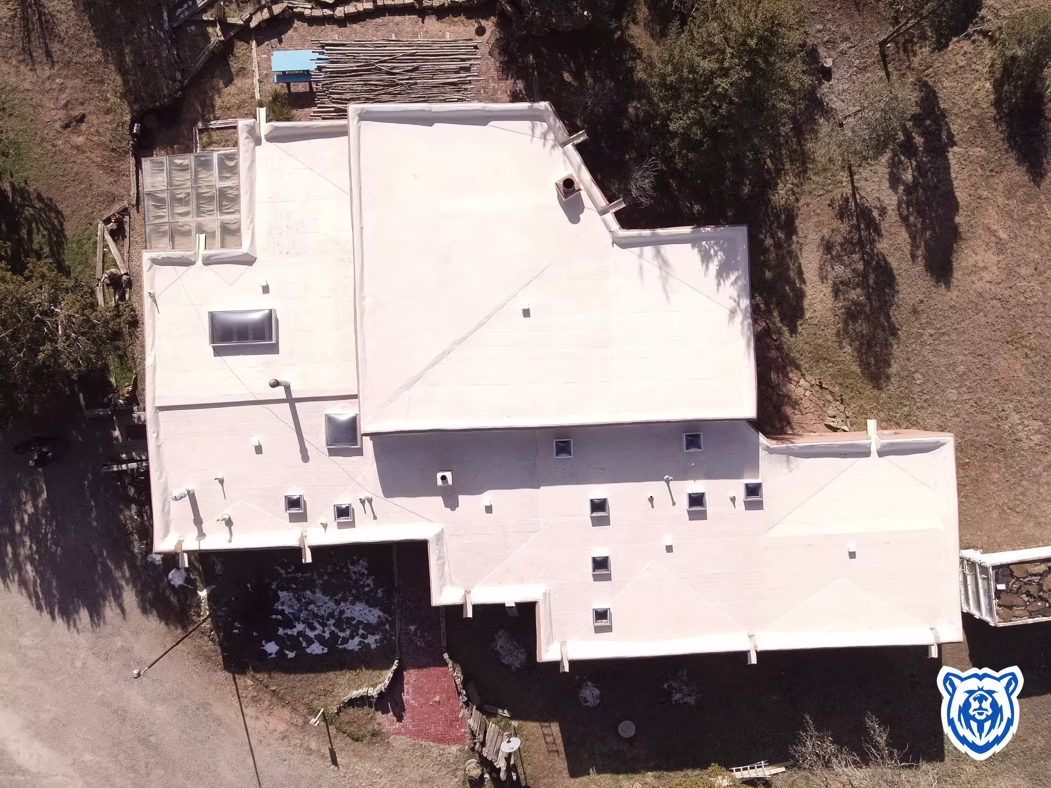 Flat roof replacement to Tan TPO in Sandia Park, NM