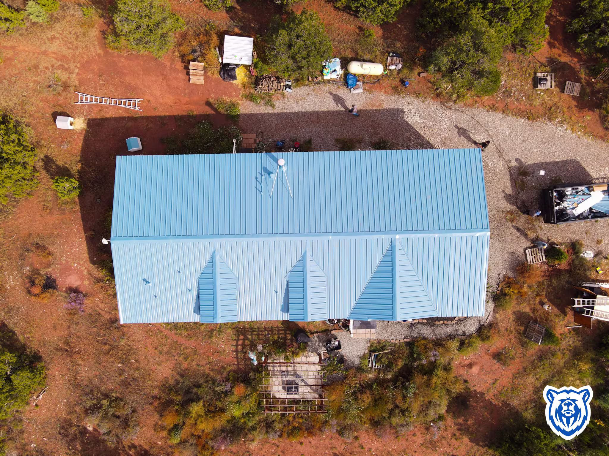 Hawaiian Blue metal roof installation in Pecos, NM