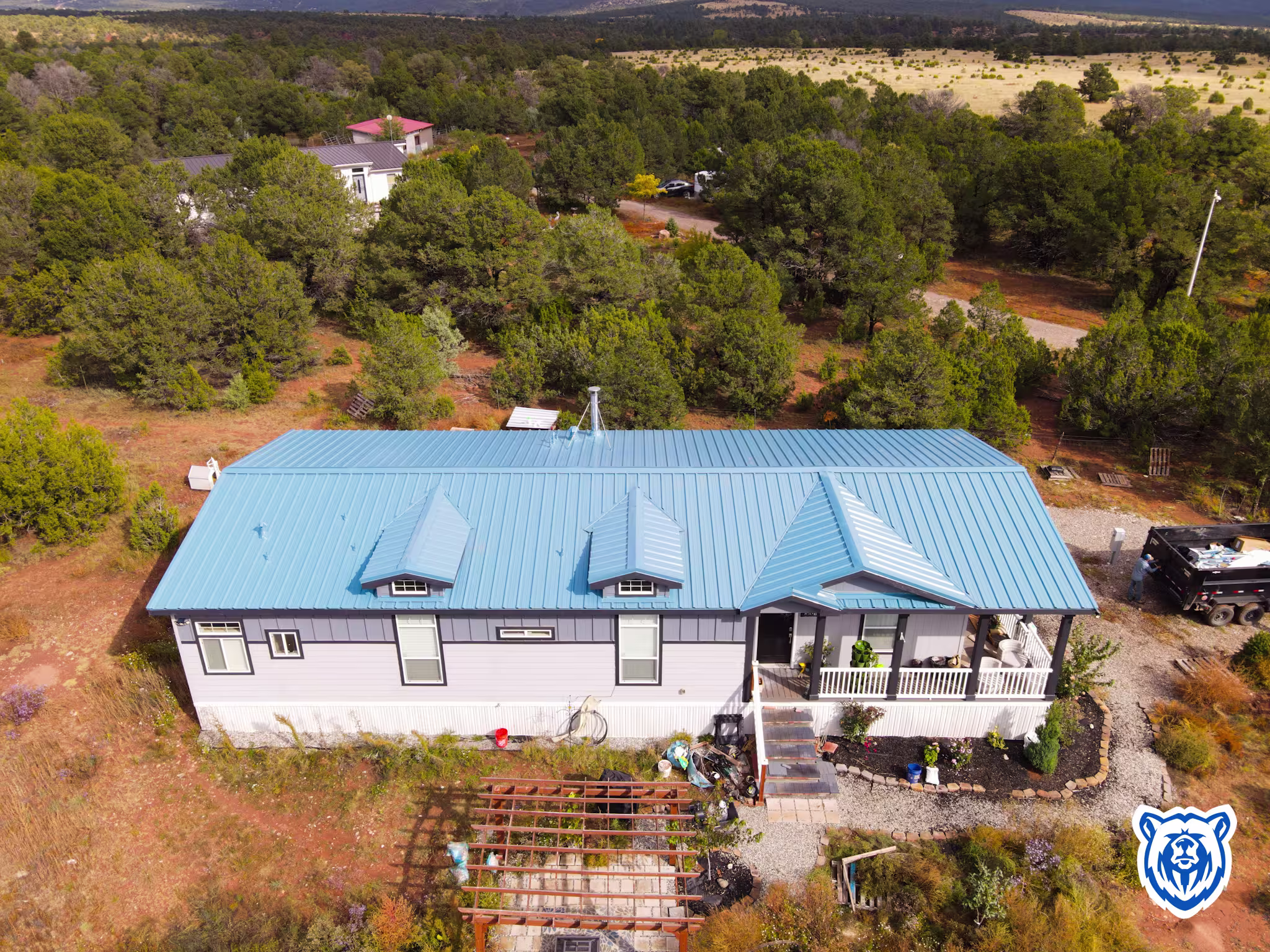 Hawaiian Blue metal roof installation in Pecos, NM