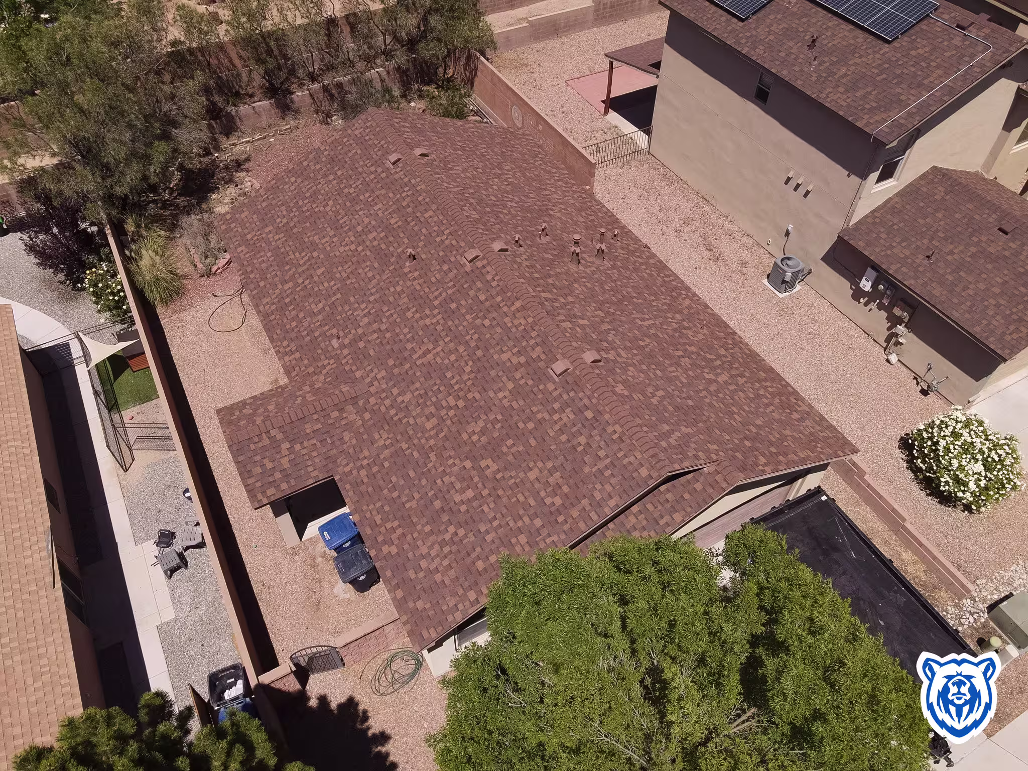 Shingle roof replacement with Desert rose shingles in west Albuquerque