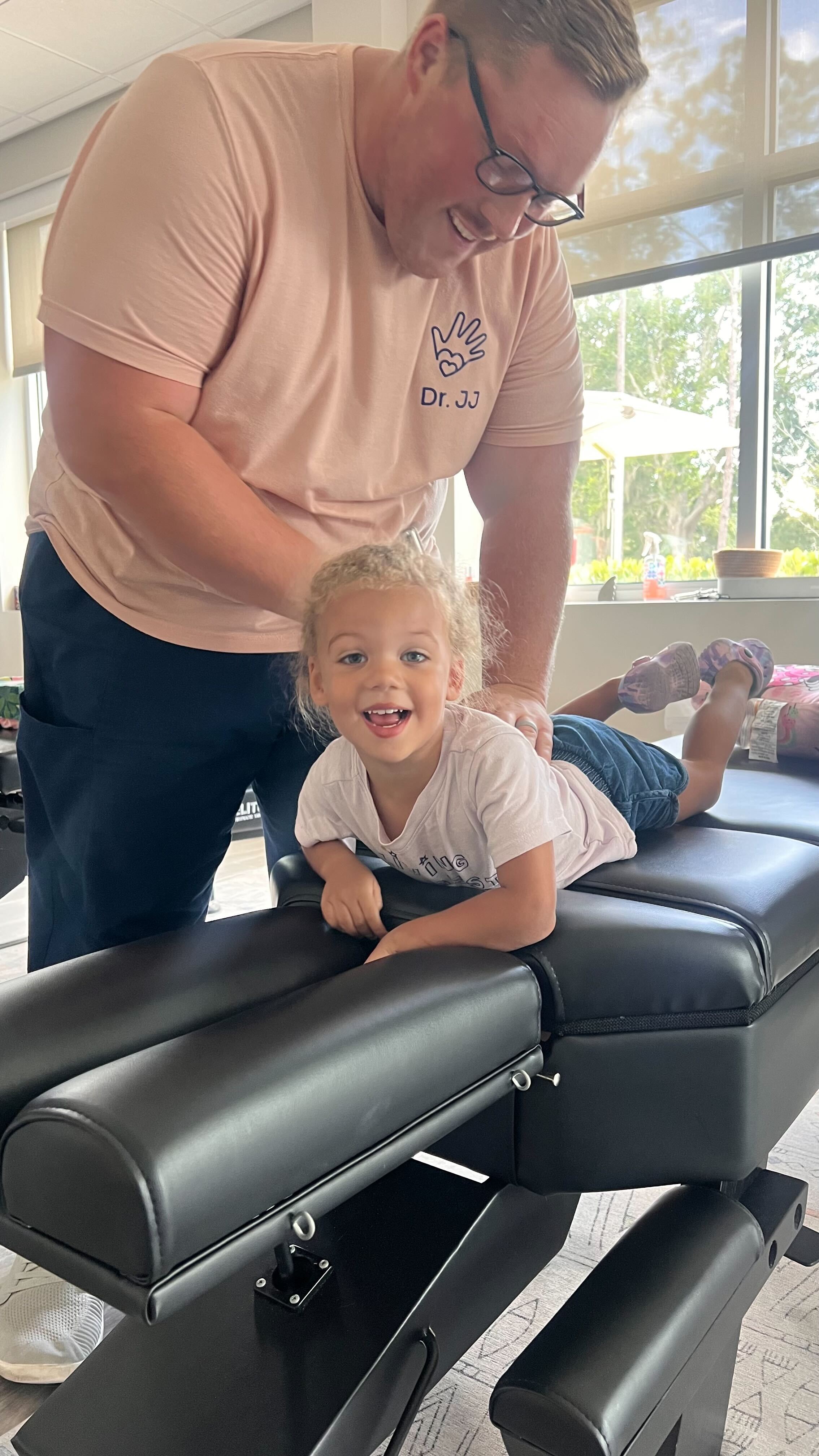 Child receiving pediatric chiropractic care to support behavior and focus