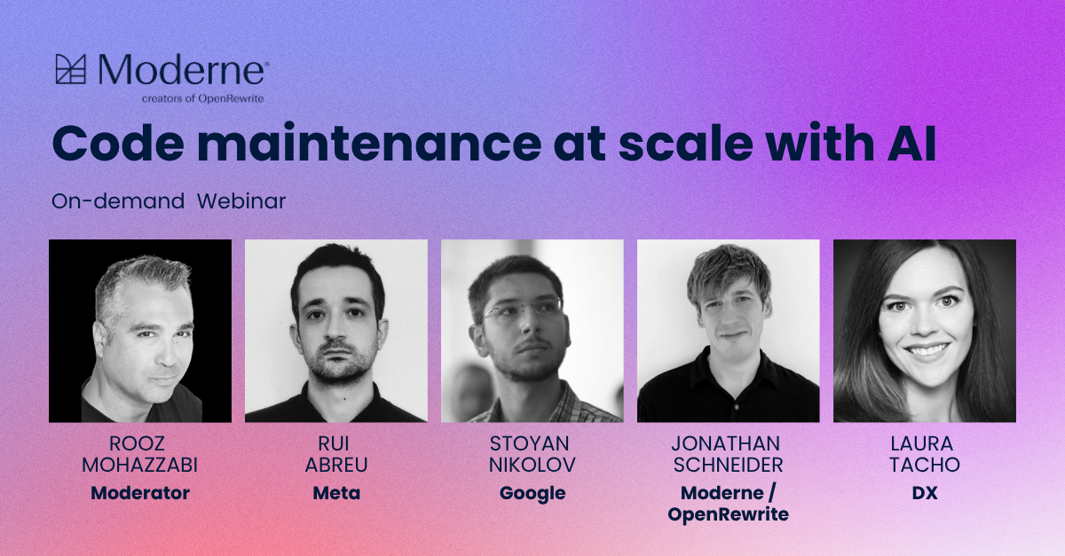 Code Maintenance at Scale with AI