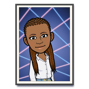 Bitmoji avatar of staff member Tricia Mayers