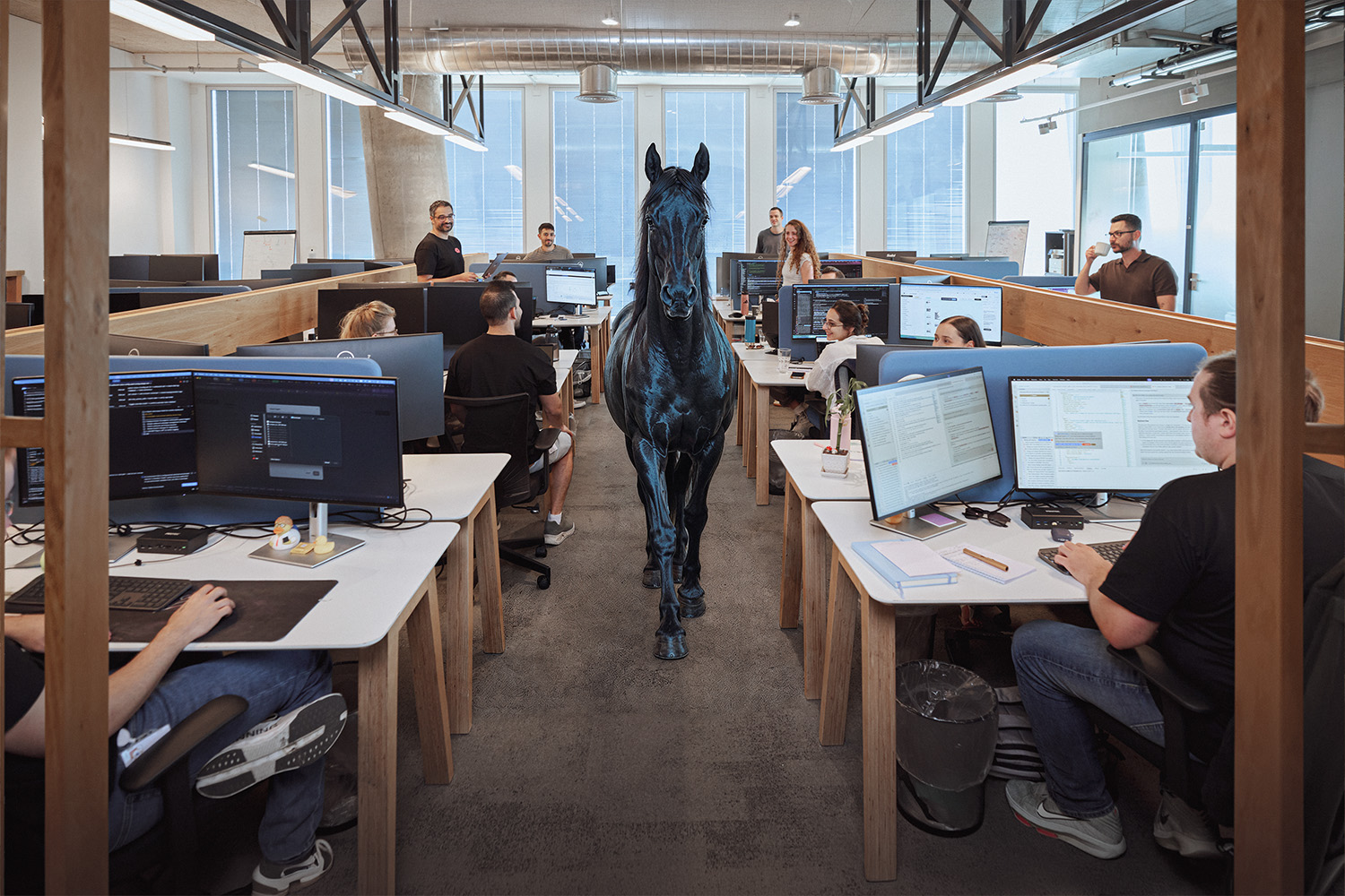 ENCORE Rebrand Marketing Shoot - The Horse Takes Over the Office