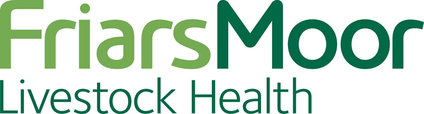 Friars Moor Livestock Health logo with green and dark green text.