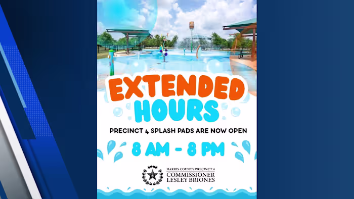 Harris County Splash Pads Extend Hours Free During July Heat