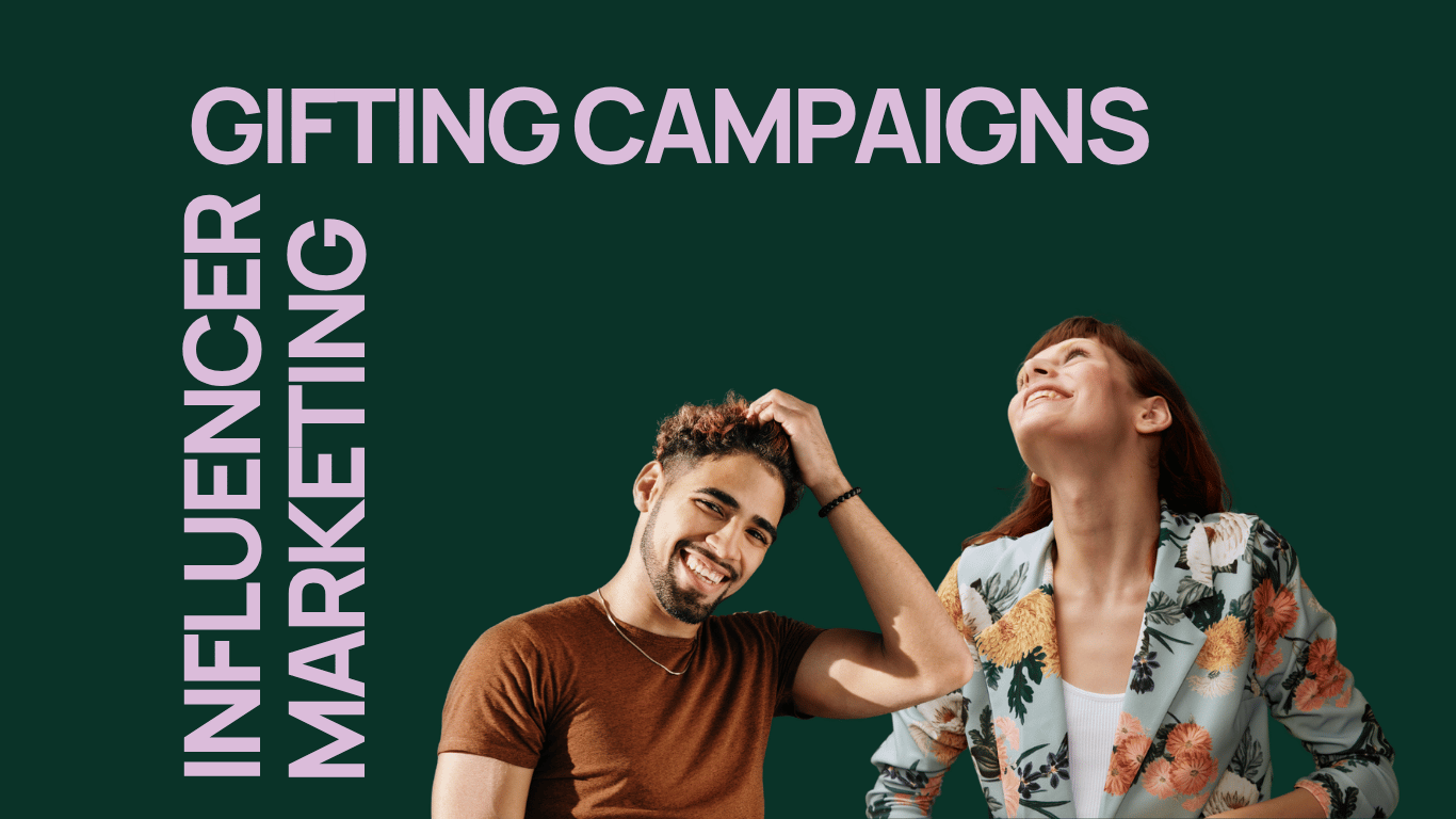Influencer gifting campaign guide, showing a man and a woman