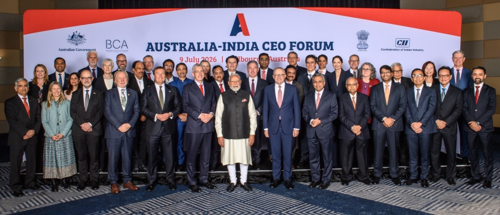 2026 Australia-India CEO Forum business delegation with Prime Minister the Hon Anthony Albanese MP and the Honourable Prime Minister Narendra Modi