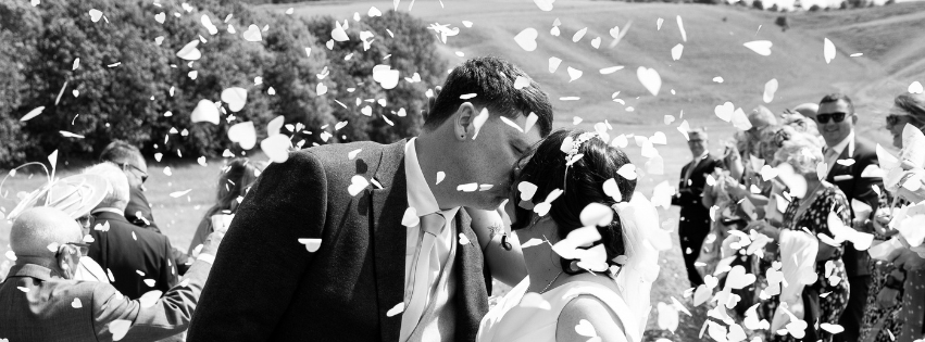 wedding couple in the field