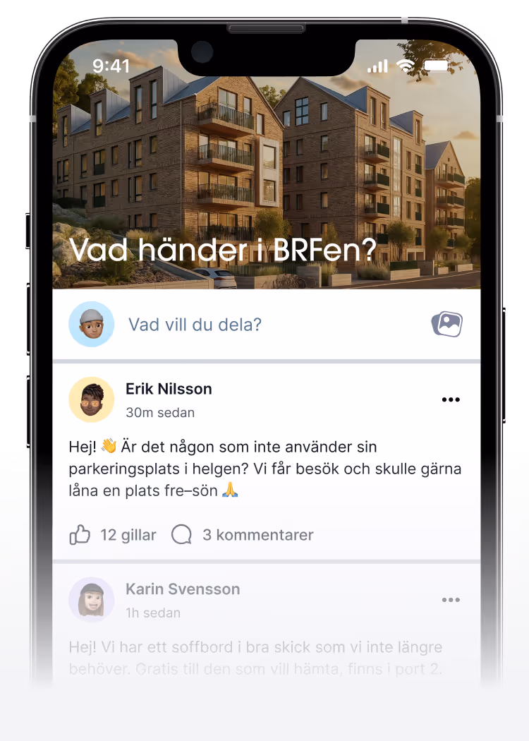 Socialt flöde i Eliot Alpha boendeapp