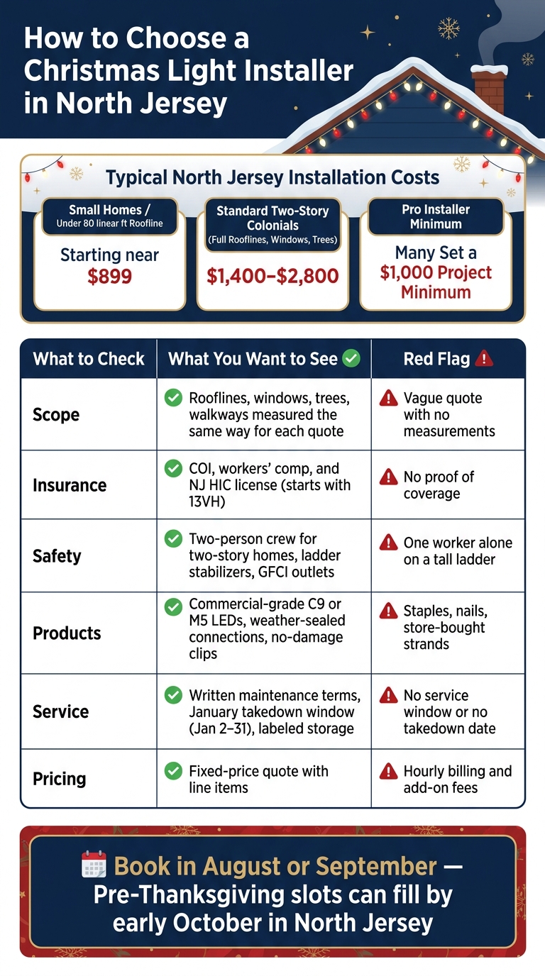 How to Choose a Christmas Light Installer in North Jersey: Key Checks at a Glance