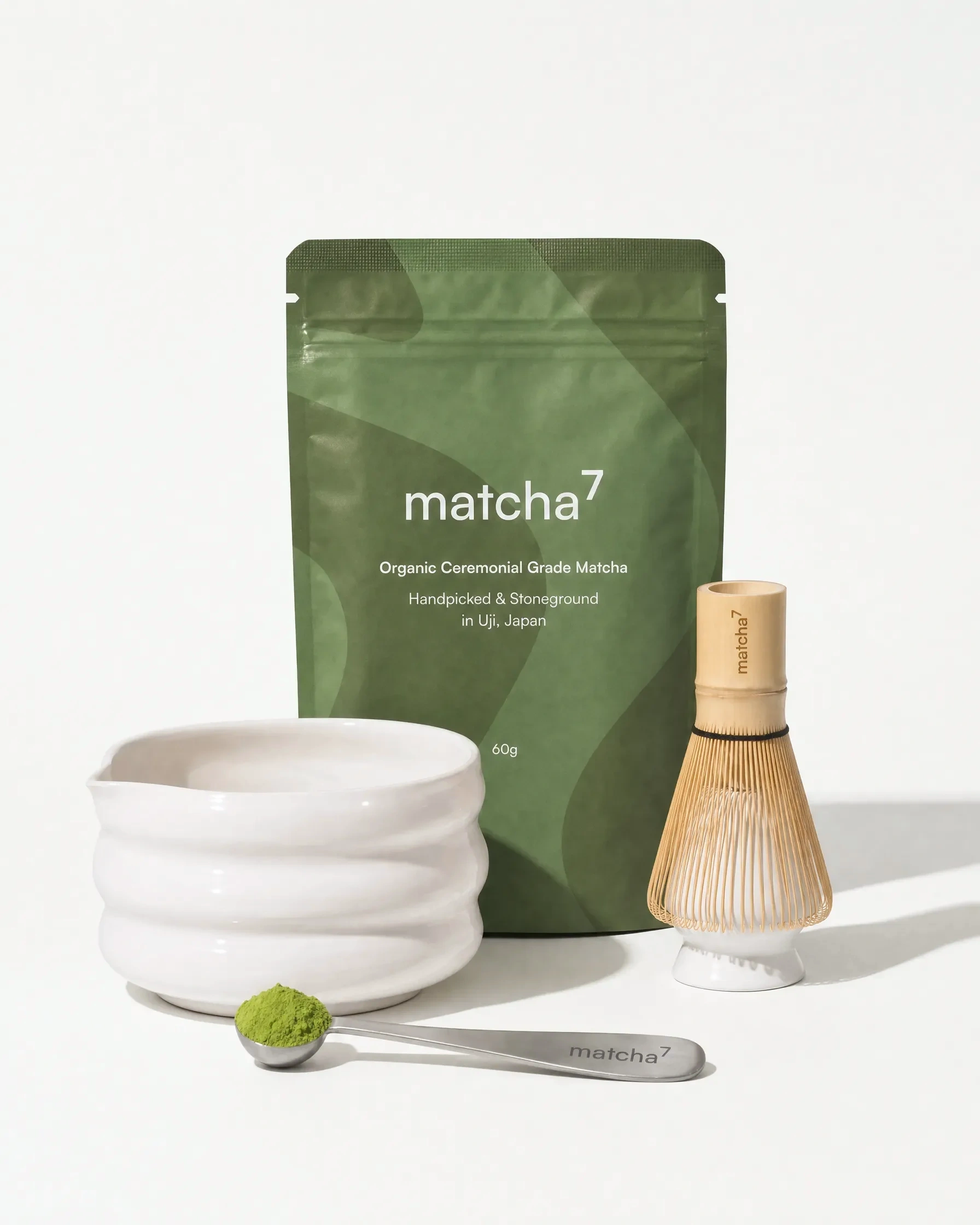 Ceremony Matcha Set mit Bio-Matcha, Matcha-Schale, Bambusbesen und Matcha-Löffel