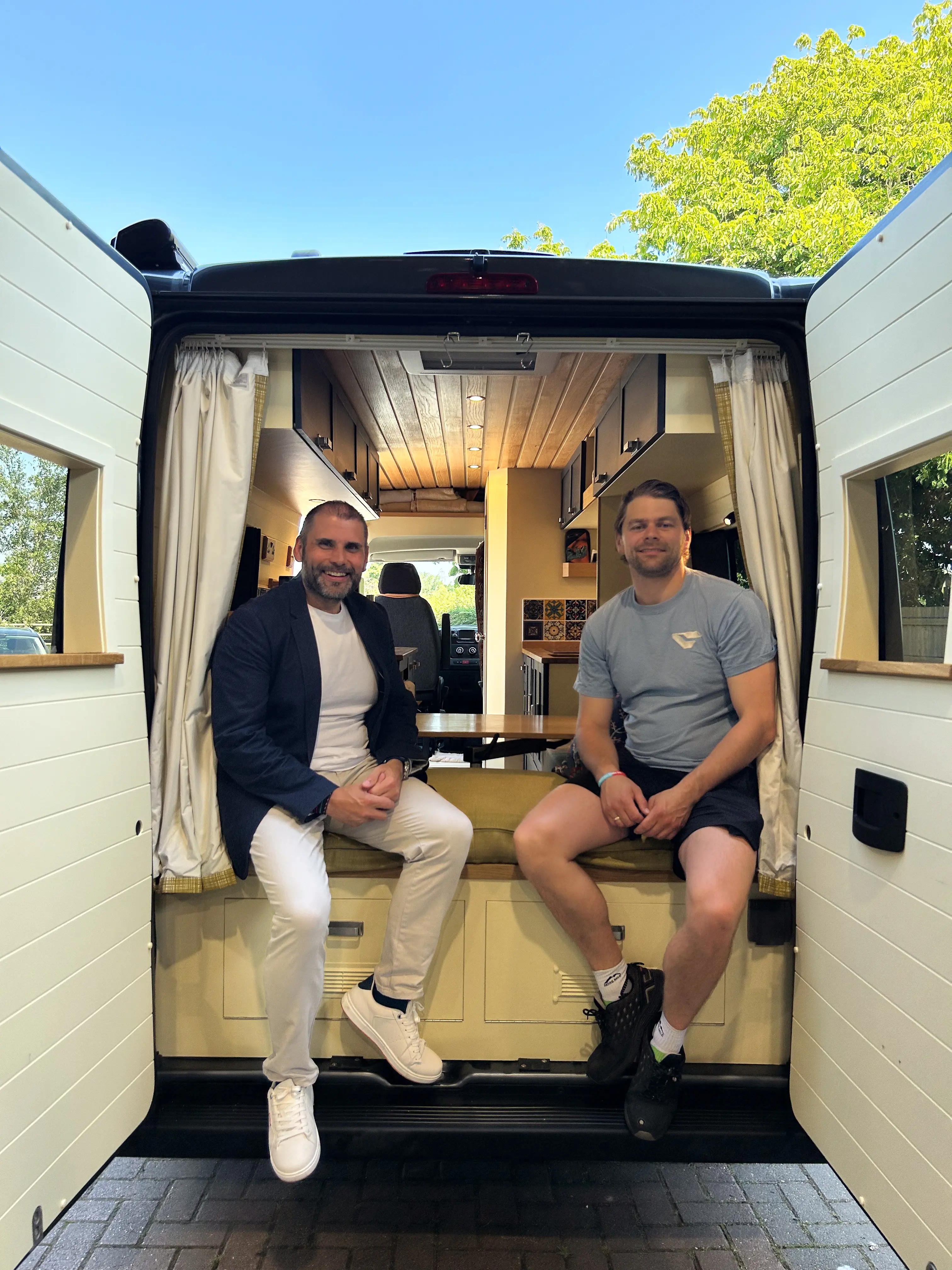 Harvey and Oli in a Van Conversion