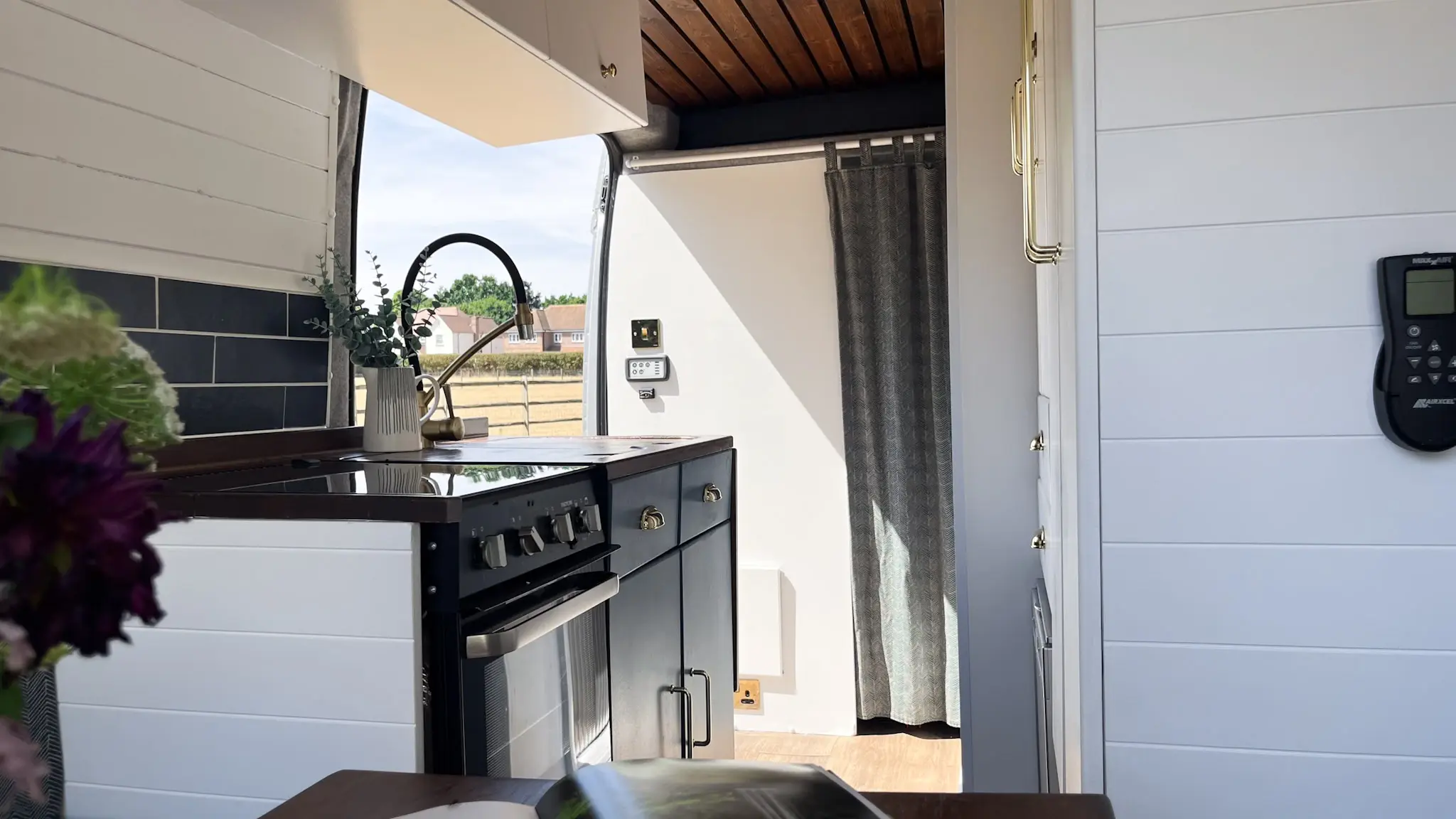bulkhead wall and access curtain for van