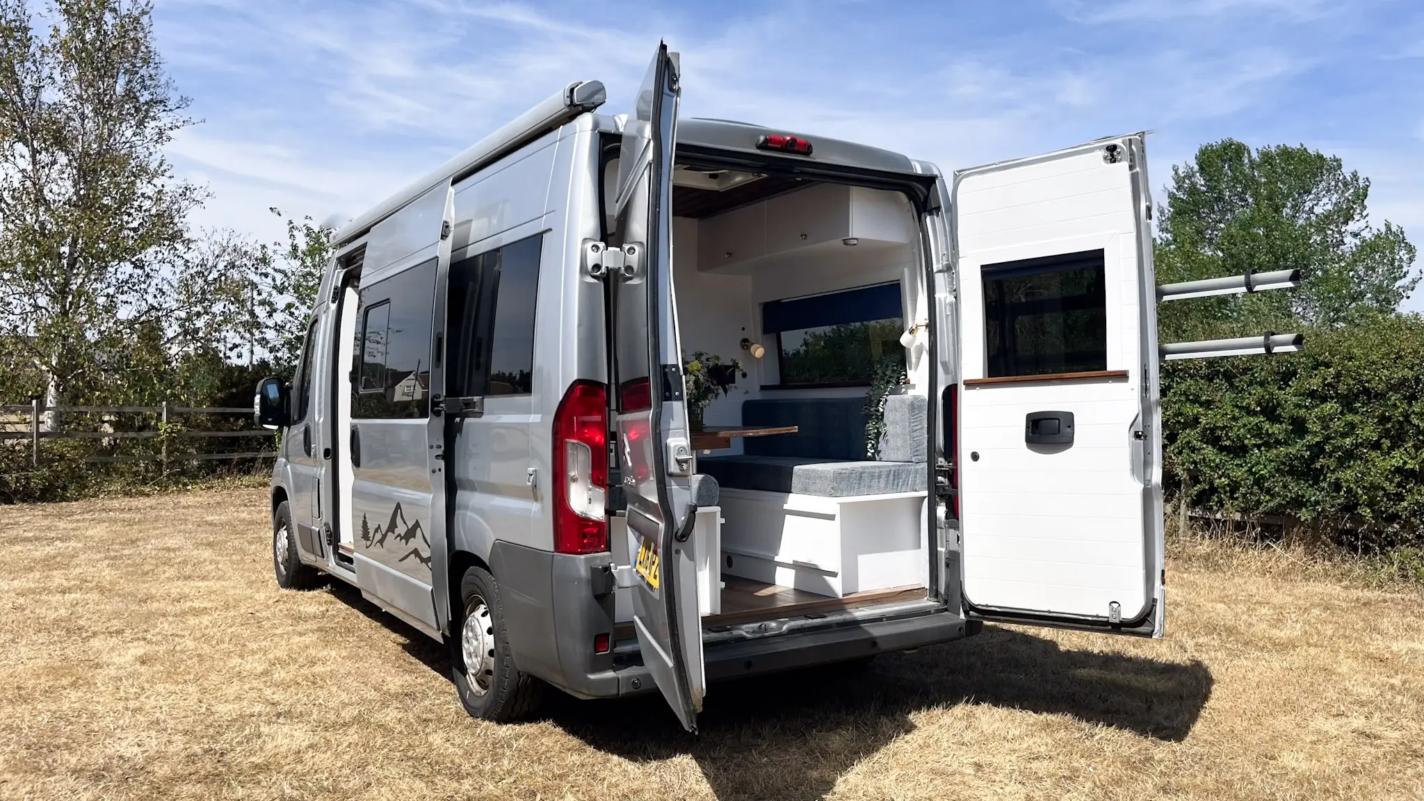 rear view of campervan