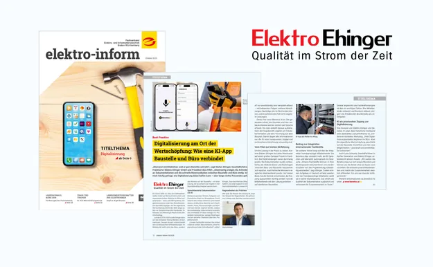 Magazine professionnel elektro-inform avec l'article sur Elektro Ehinger et Benetics AI