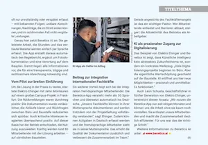 Extrait du magazine avec plus de détails sur l'assistant vocal IA Benetics
