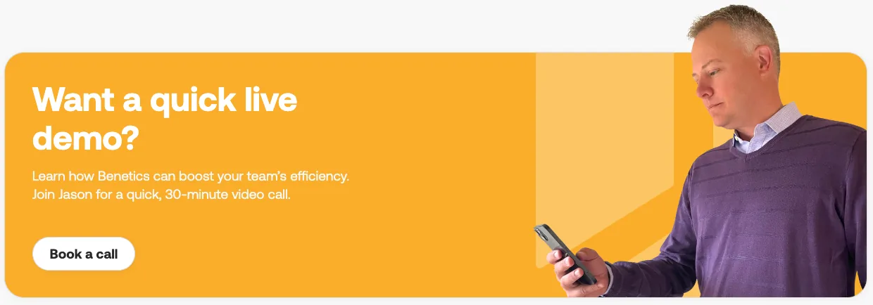 Promotional banner for a quick live demo with Jason holding a smartphone