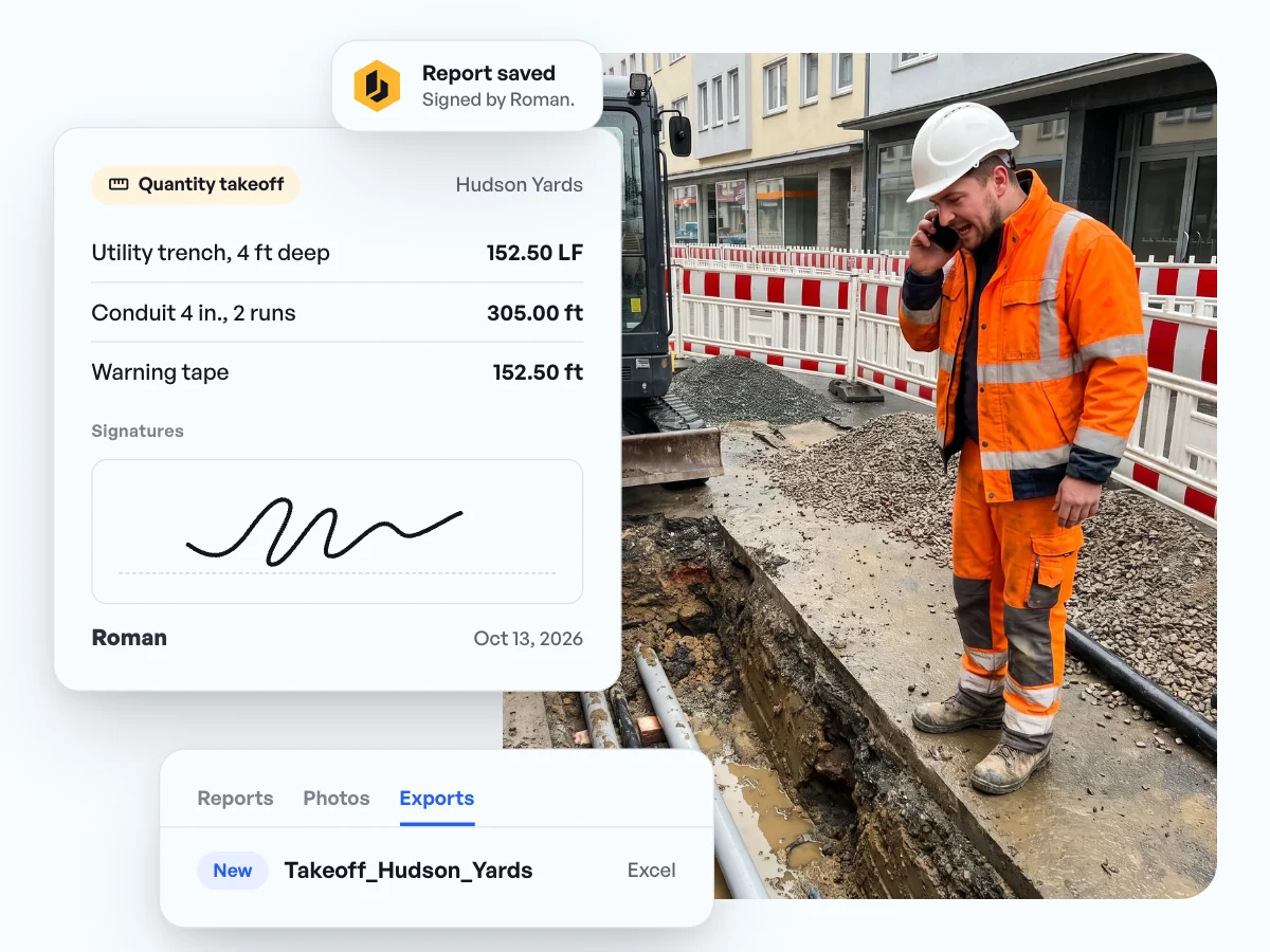 Get the takeoff signed on site and send it to the office as Excel