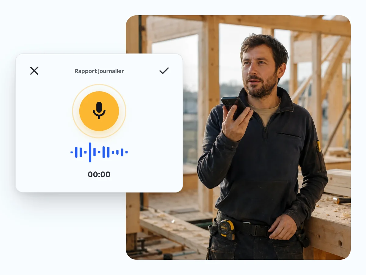 Rapport journalier de chantier : dicté, pas tapé.