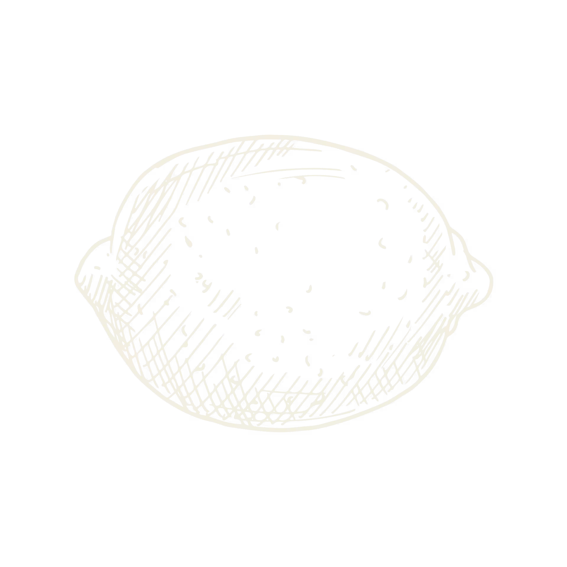 Hand-drawn white sketch of a lemon on a black background.