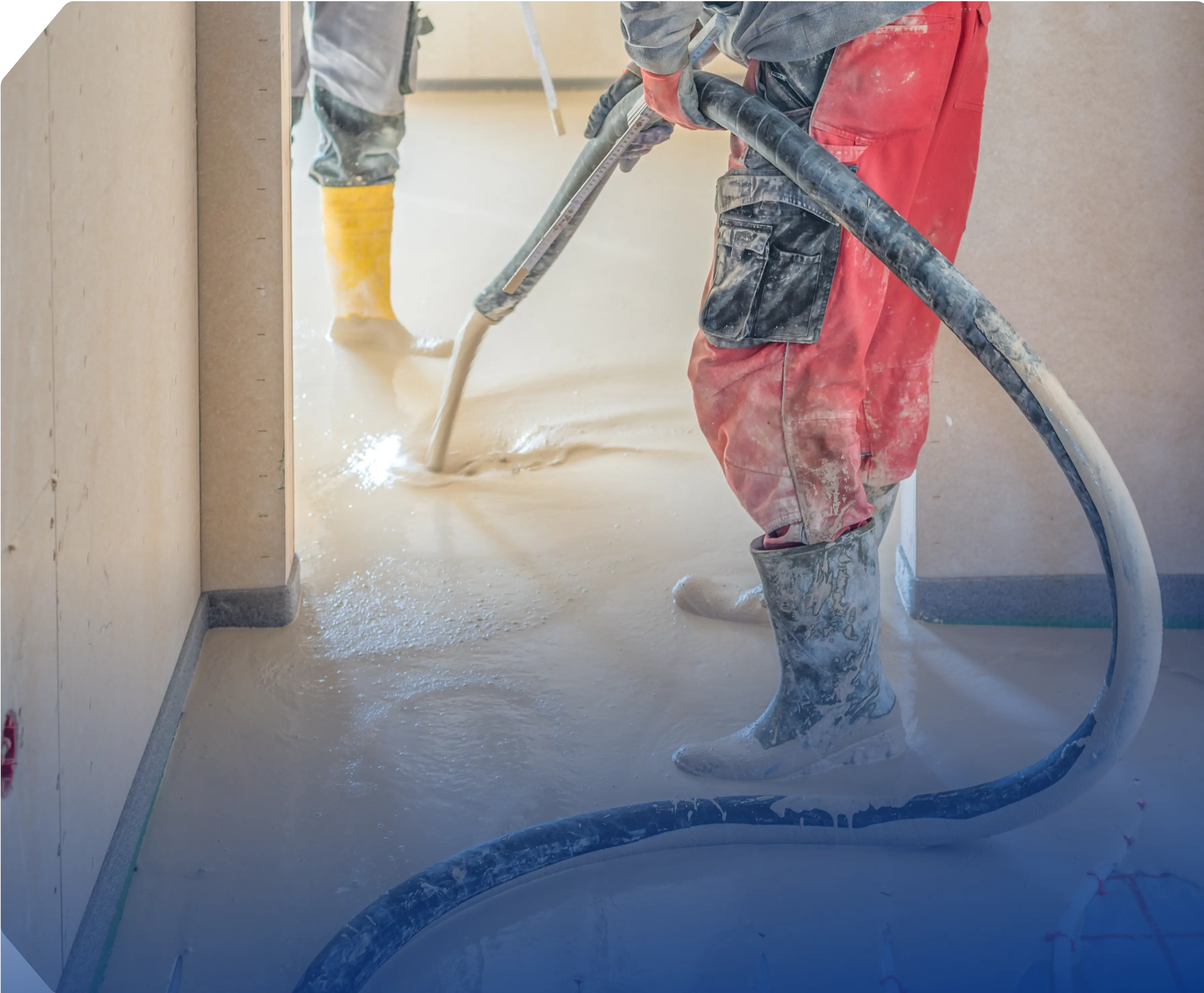 a man is using a vacuum to clean the floor