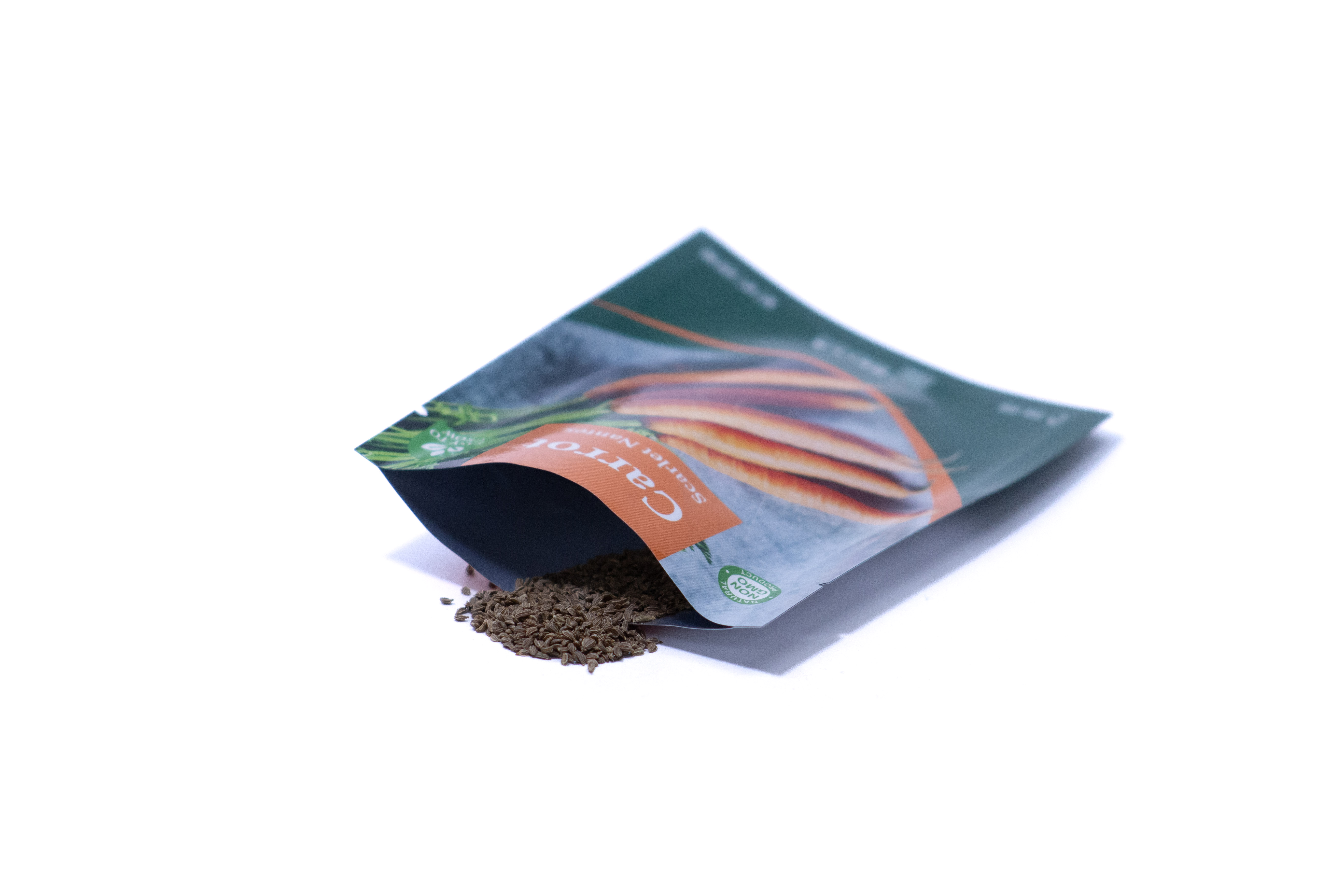 Scarlet Nantes Carrot packet back, planting depth, spacing, and grow tips