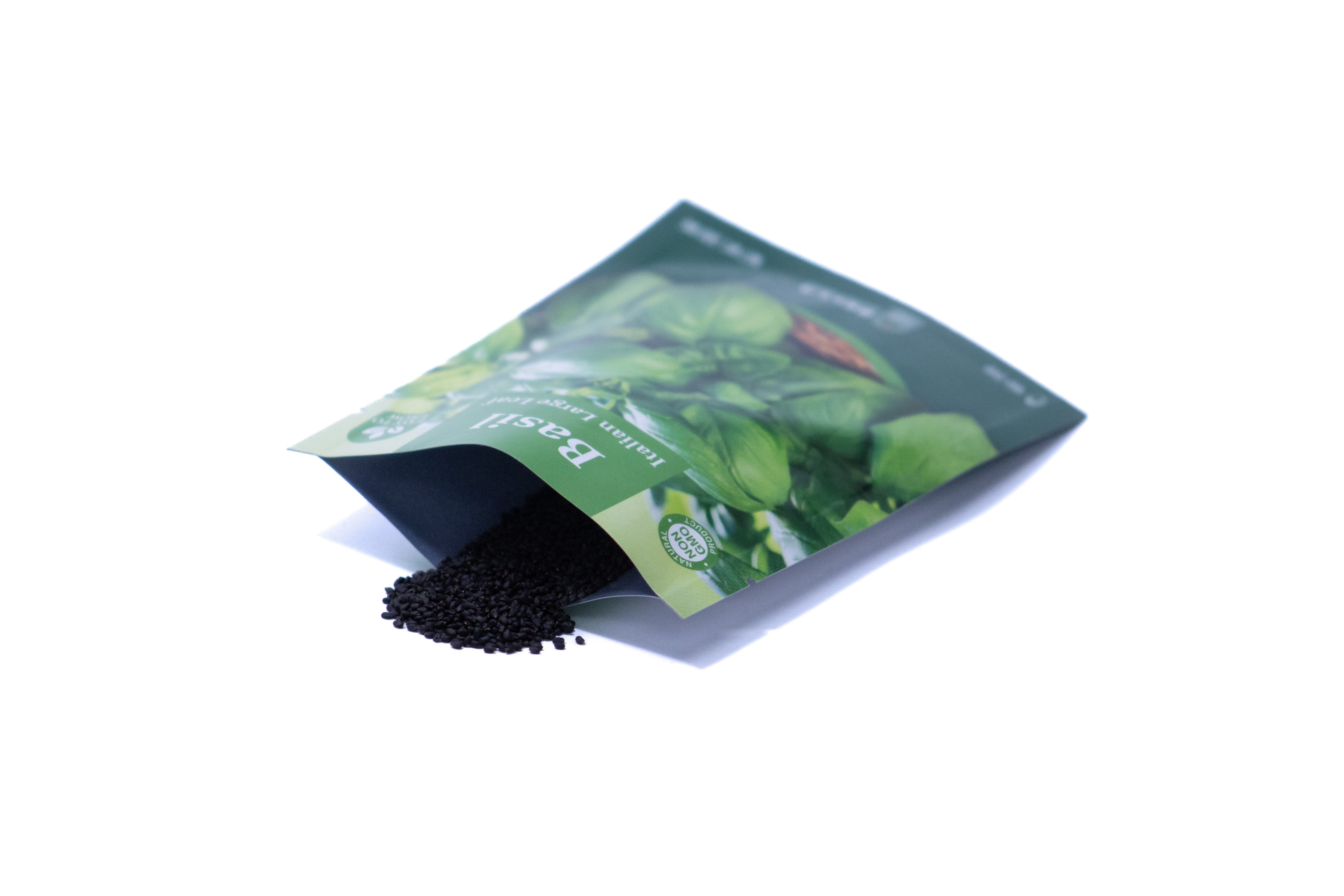 Italian Large Leaf Basil packet back, planting depth, spacing, and grow tips