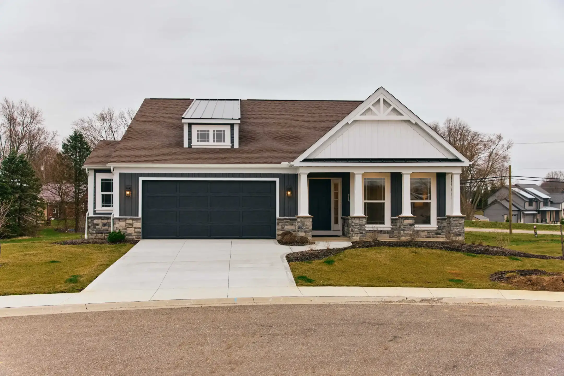 Exterior of The Villas at GentleBrook—independent senior living residences in Hartville, Ohio, offering maintenance-free homes and community amenities for older adults