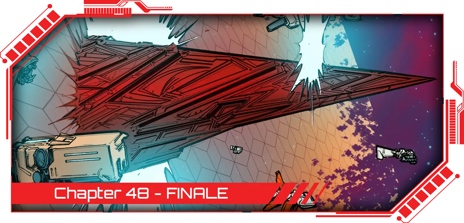 The finale, Chapter 48, for the Crisis at Saber Ridge Comic is out; click to view it.