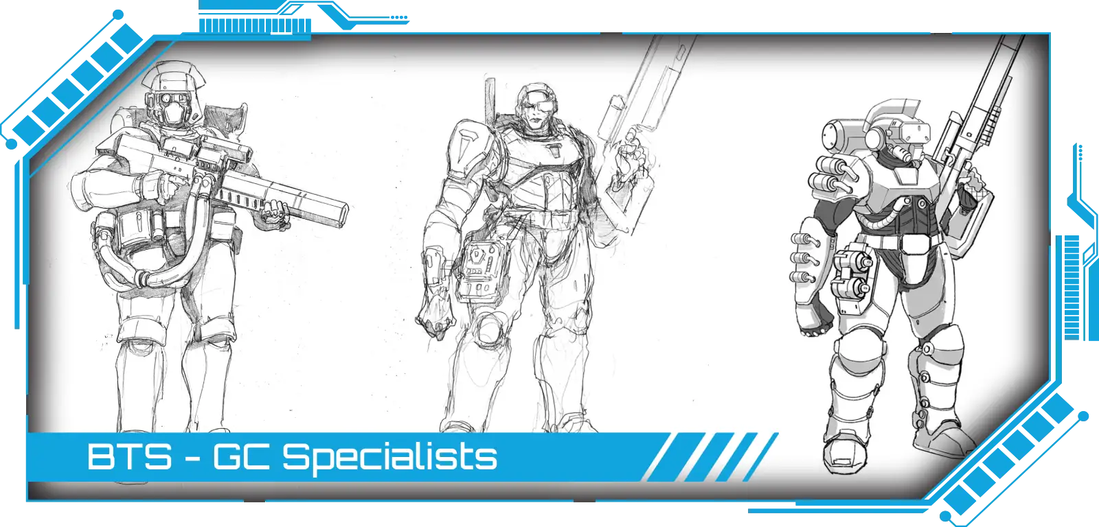 The fourth episode of the Behind The Scenes series, featuring the concept art behind the GuardCorps Specialists; click here to view it. 