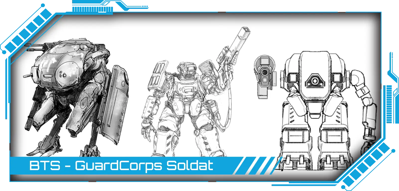 The tenth episode of the Behind The Scenes series, featuring the concept art behind the GuardCorps Soldat; click here to view it.
