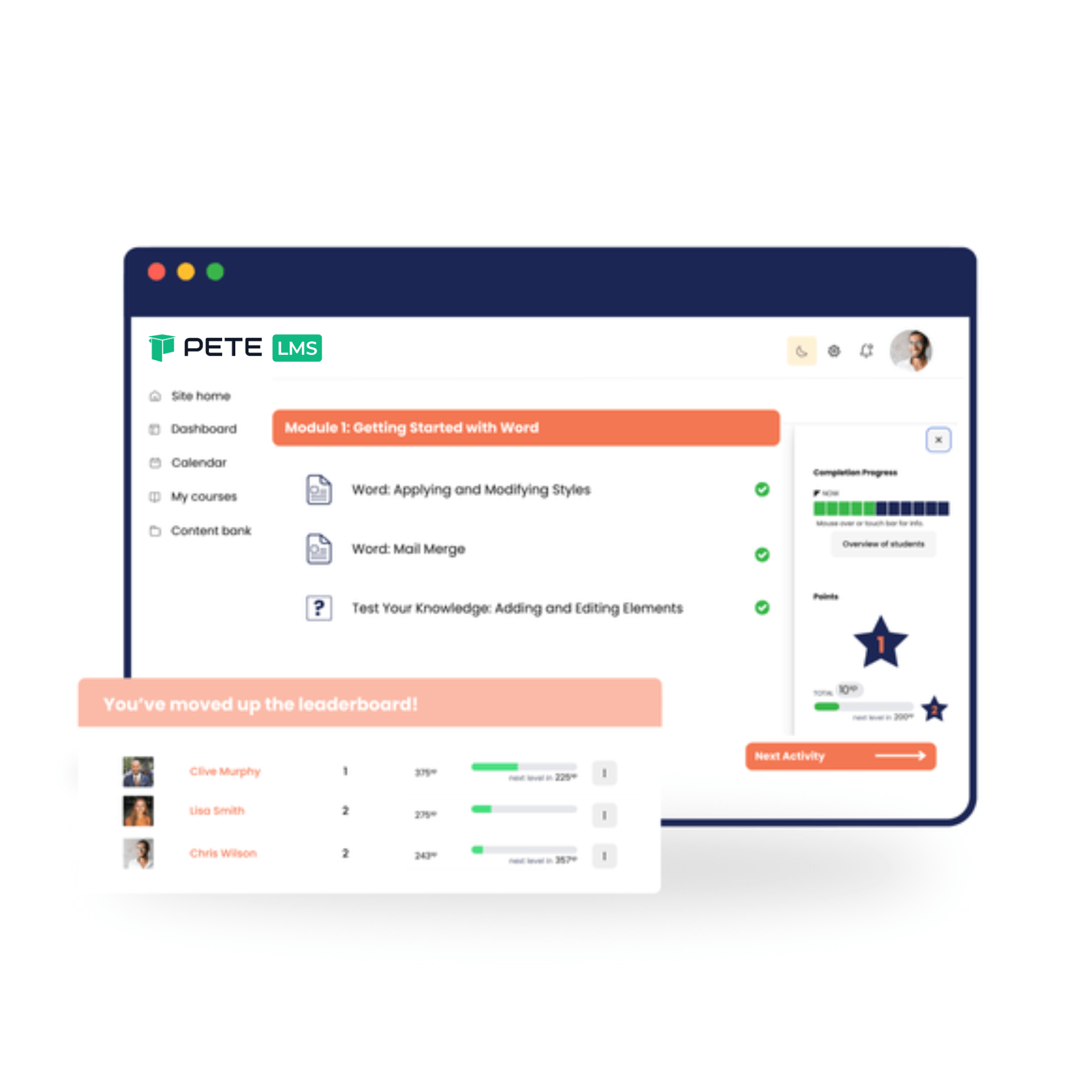 Highlight learning milestones to keep employees motivated on PlutoLMS