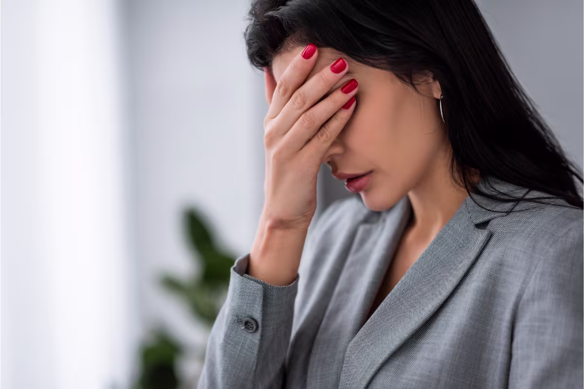 an upset woman