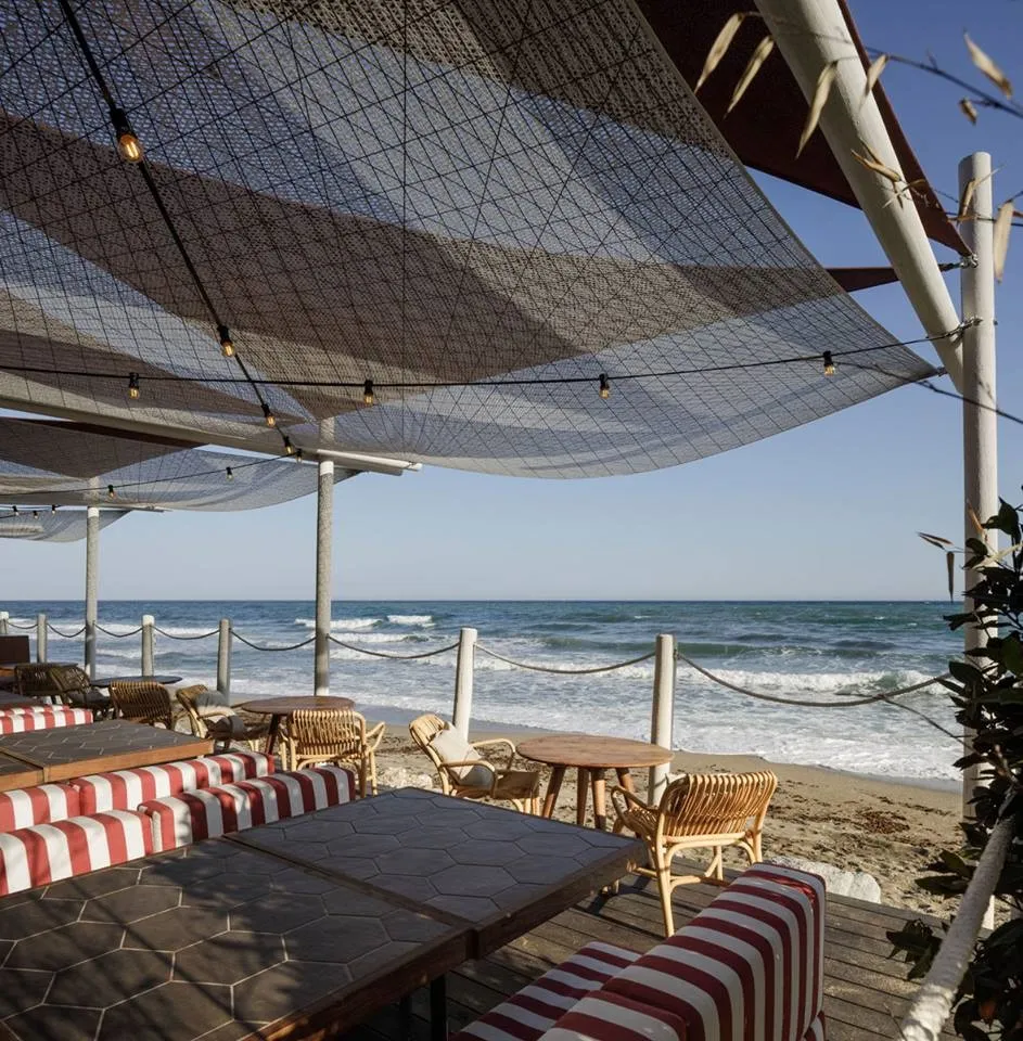 Fixed sun shading, Soleo Marbella | Beach Club, Malaga, 2015.