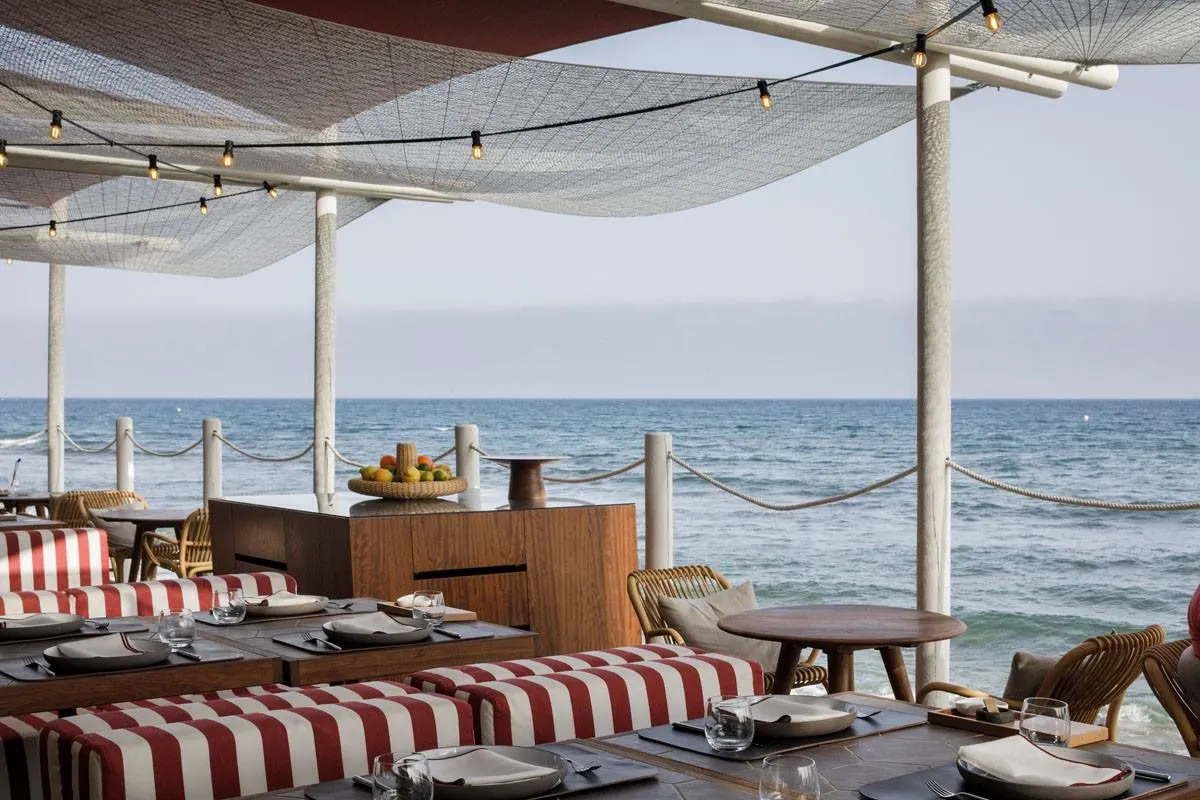 Fixed sun shading, Soleo Marbella | Beach Club, Malaga, 2015.