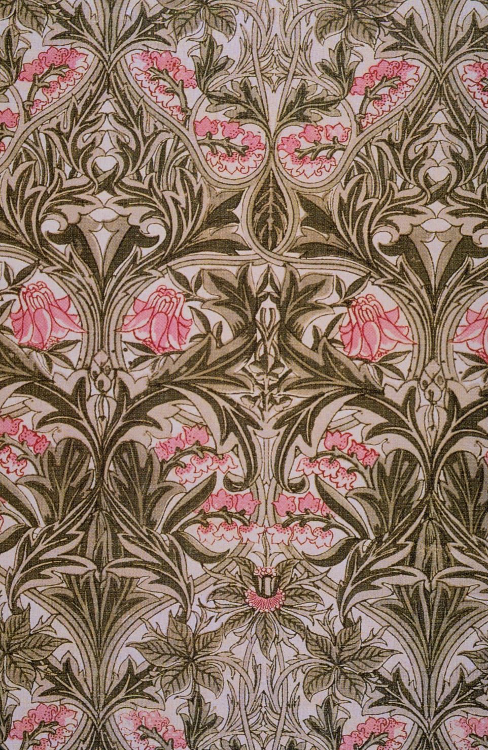 Motivo floreale Columbine di Morris & Co., carta da parati Art Nouveau del 1876