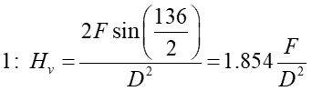 A formula for calculating a hardness value