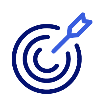 Target with an arrow hitting the bullseye symbolizing precision or goal achievement.