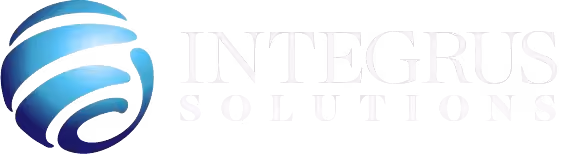Integrous Solutions company logo with a blue swirl design.
