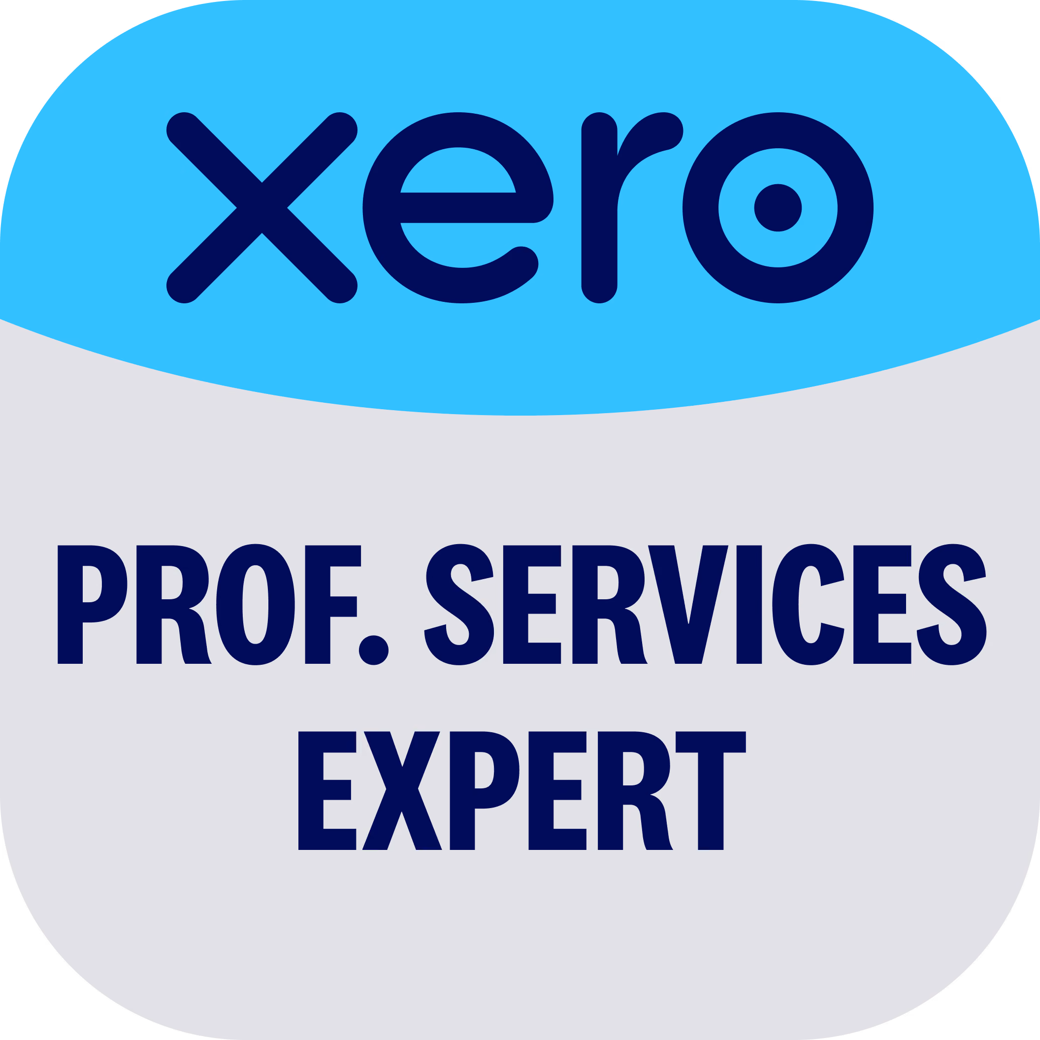 Xero Professional Services Specialist badge with green and blue emblem.