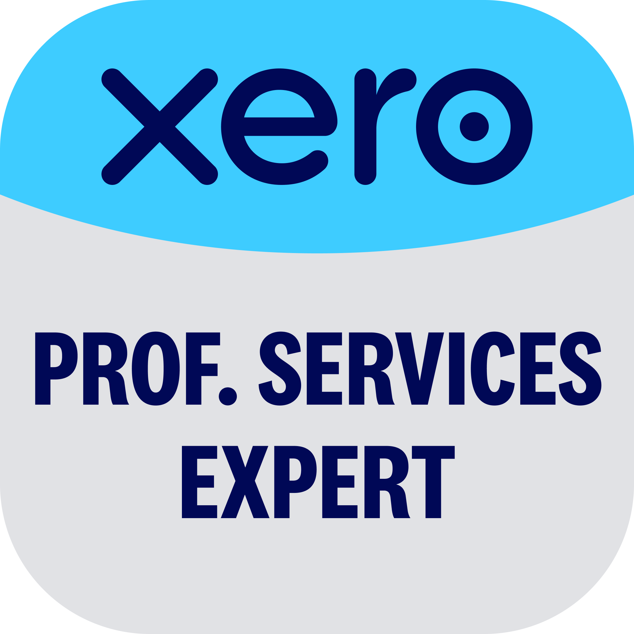 Xero Professional Services Specialist badge with green and blue emblem.